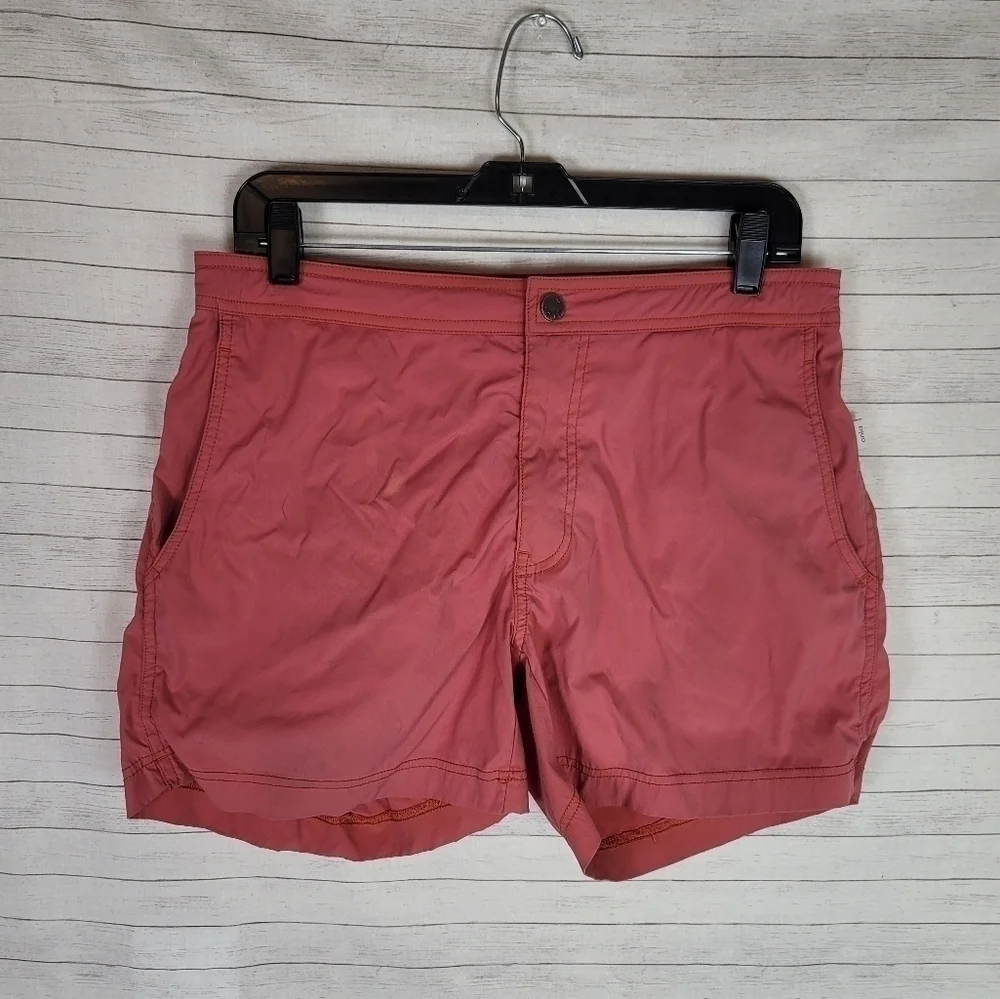 ONIA CALDER 6E SWIM TRUNKS IN BURNT RED, sz MEDIUM